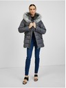 Orsay Temno siva ženska prešita bunda s pasom ORSAY