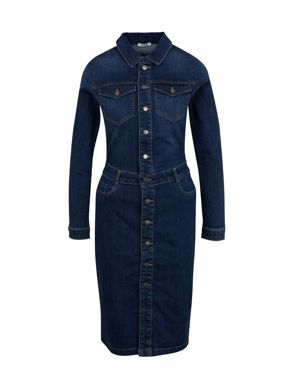 Orsay Temno modra ženska denim obleka ORSAY
