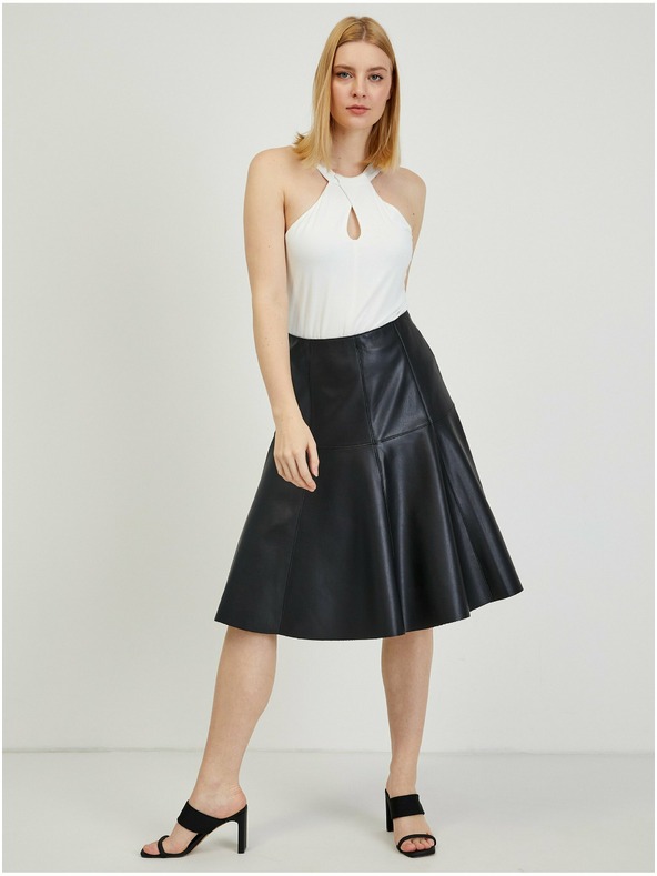 Orsay Črno žensko krilo iz umetnega usnja ORSAY