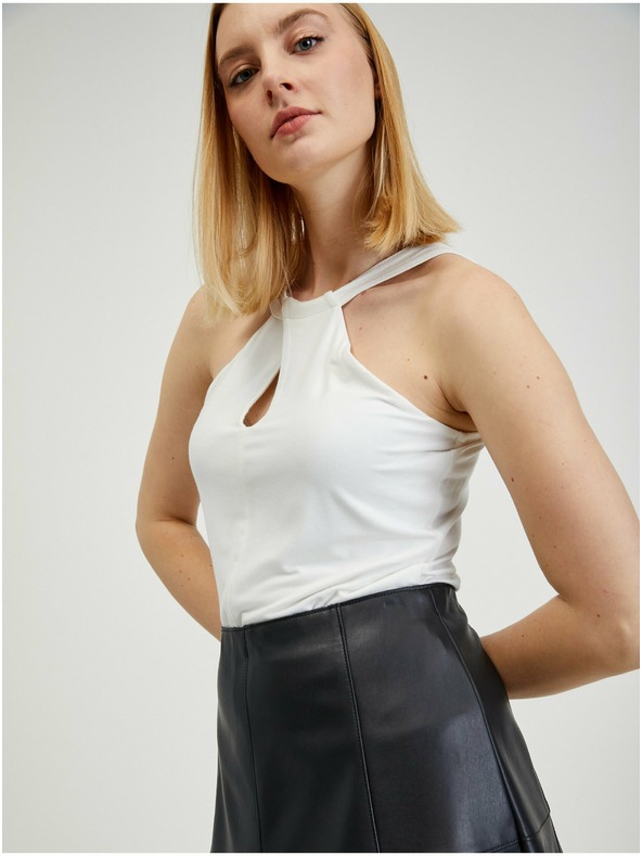 Orsay Črno žensko krilo iz umetnega usnja ORSAY