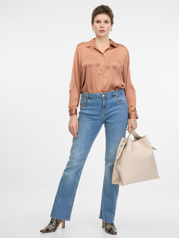 Orsay Svetlo rjava ženska srajca z ovratnikom ORSAY