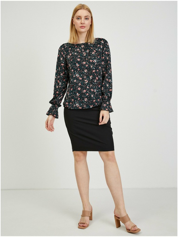 Orsay Črna ženska cvetlična bluza ORSAY