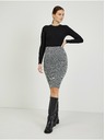 Orsay Črno žensko vzorčasto oprijeto krilo ORSAY