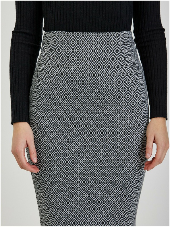 Orsay Črno žensko vzorčasto oprijeto krilo ORSAY