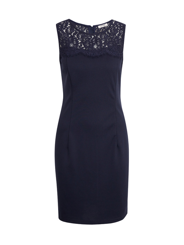 Orsay Temno modra ženska oprijeta obleka s čipko ORSAY