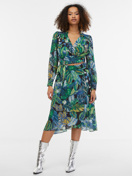 Orsay Črno-zeleno žensko vzorčasto krilo ORSAY