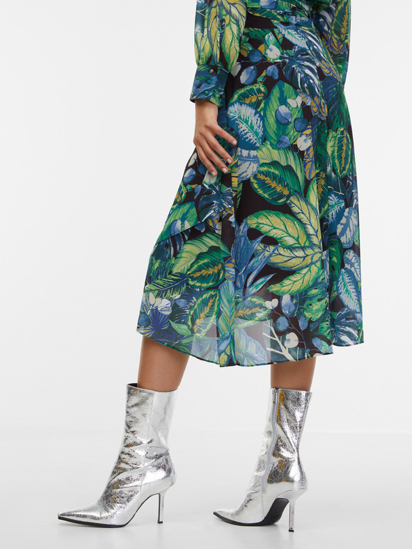 Orsay Črno-zeleno žensko vzorčasto krilo ORSAY