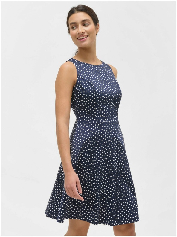 Orsay Temno modra pikčasta obleka ORSAY