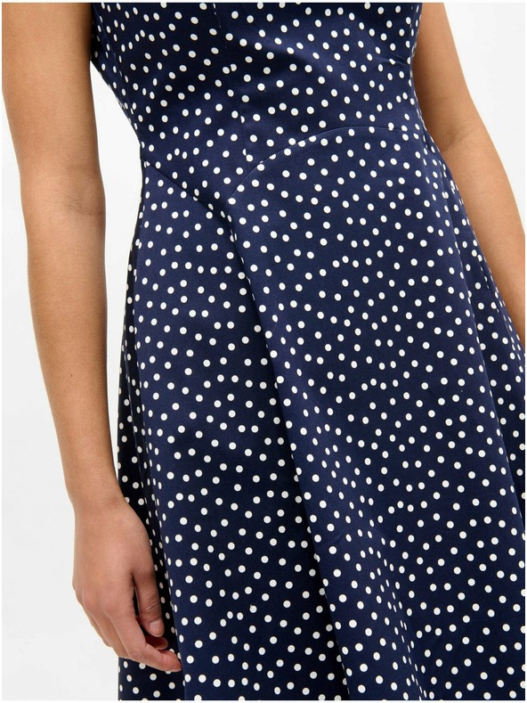 Orsay Temno modra pikčasta obleka ORSAY