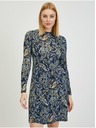Orsay Temno modra ženska vzorčasta obleka ORSAY