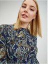 Orsay Temno modra ženska vzorčasta obleka ORSAY