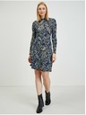 Orsay Temno modra ženska vzorčasta obleka ORSAY