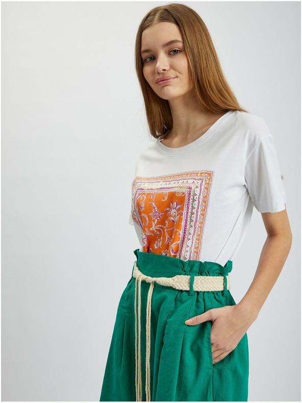 Orsay Zelene ženske lanene kratke hlače ORSAY