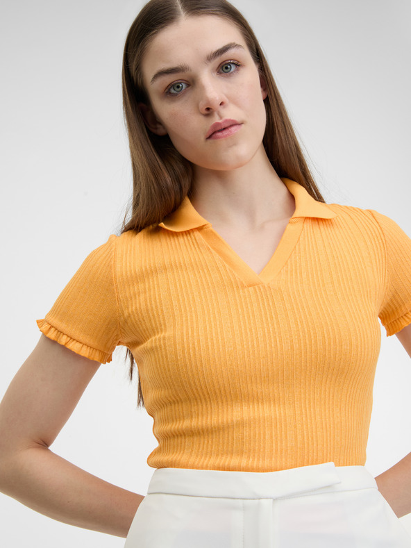 Orsay Rumena ženska rebrasta polo majica ORSAY