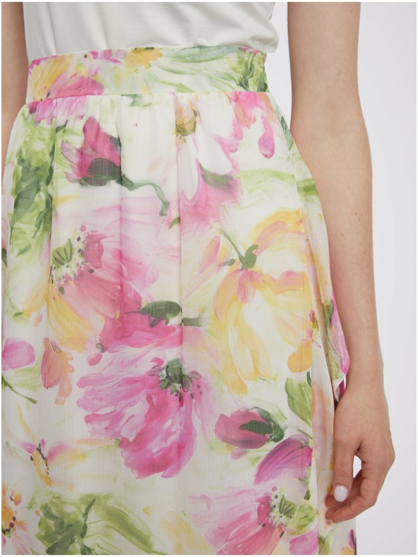 Orsay Rožnato-bela ženska cvetlična midi krilo ORSAY