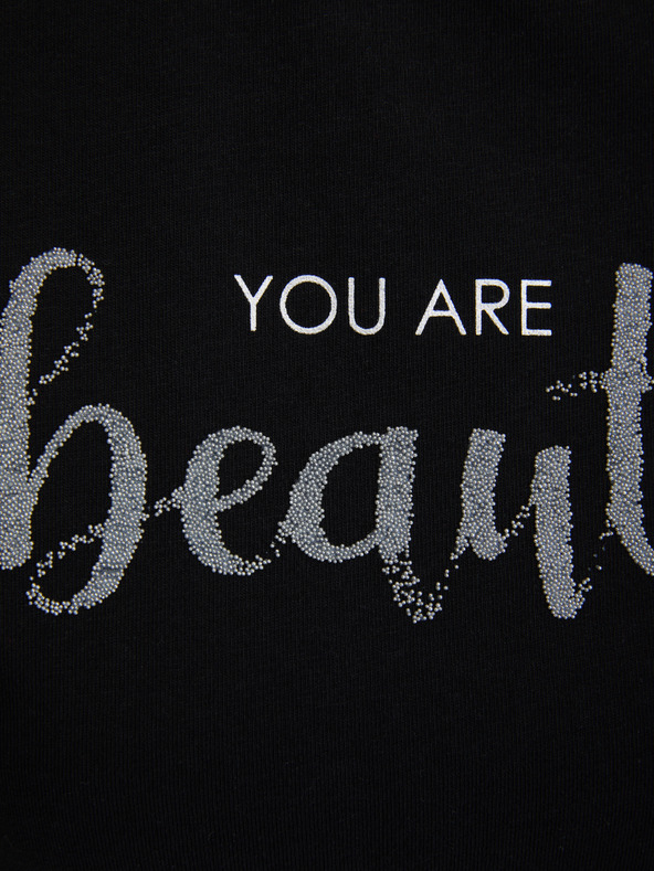 Orsay Črna ženska majica s kratkimi rokavi ORSAY