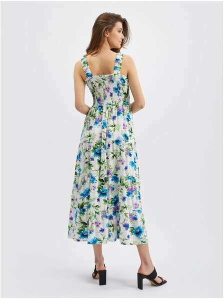 Orsay Modro-kremaste ženske cvetlične obleke ORSAY