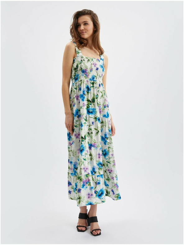 Orsay Modro-kremaste ženske cvetlične obleke ORSAY