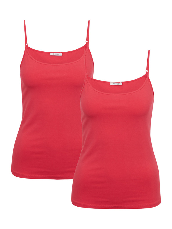 Orsay Set dveh ženskih majic brez rokavov v temno rožnati ORSAY