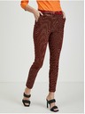 Orsay Črno-rdeče ženske vzorčaste hlače ORSAY