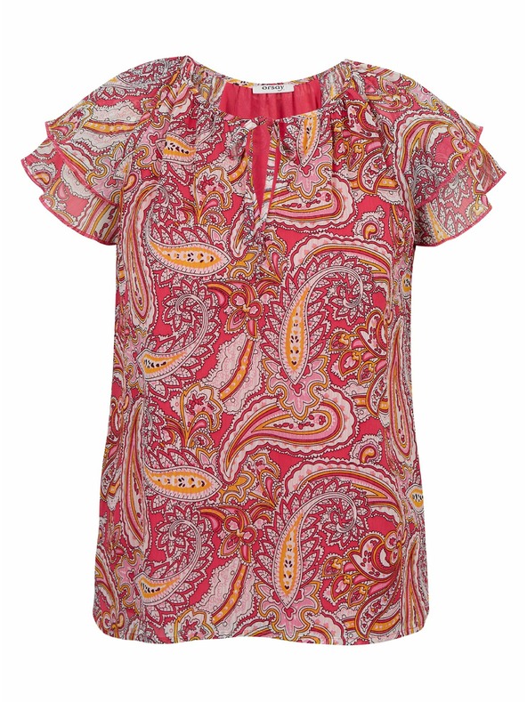 Orsay Rdeče-rožnata ženska vzorčasta bluza ORSAY