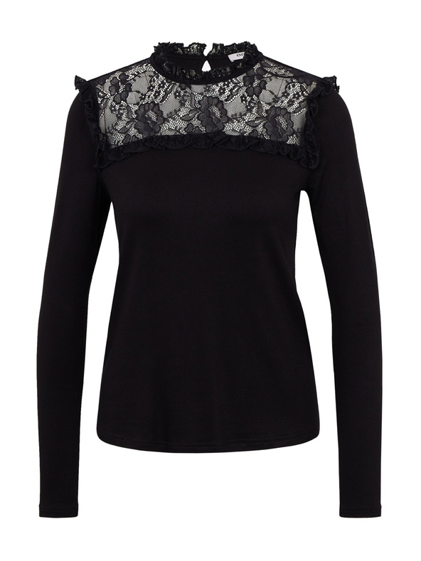 Orsay Črna ženska majica s čipkastim detajlom ORSAY