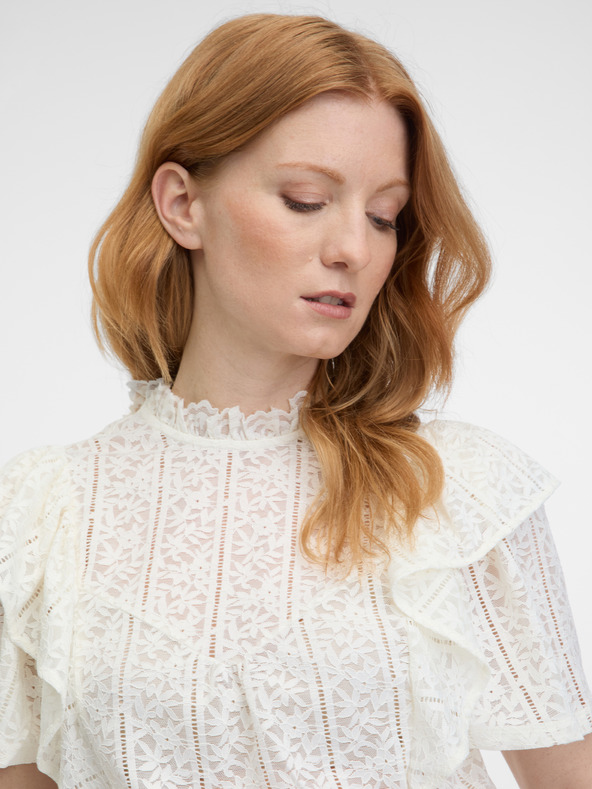 Orsay Bela ženska čipkasta bluza ORSAY