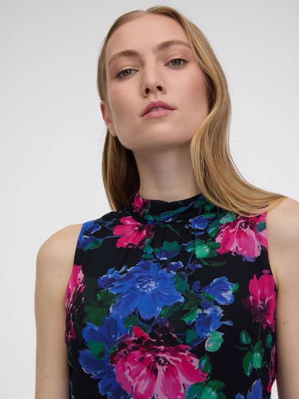 Orsay Črna ženska cvetlična maksi obleka ORSAY