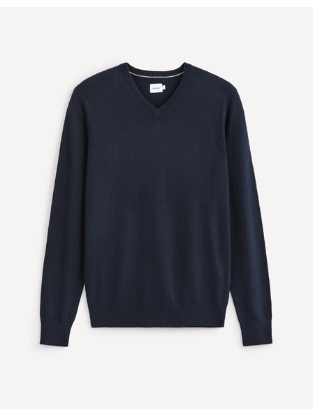 Celio Temno moder osnovni pulover Celio Sebase