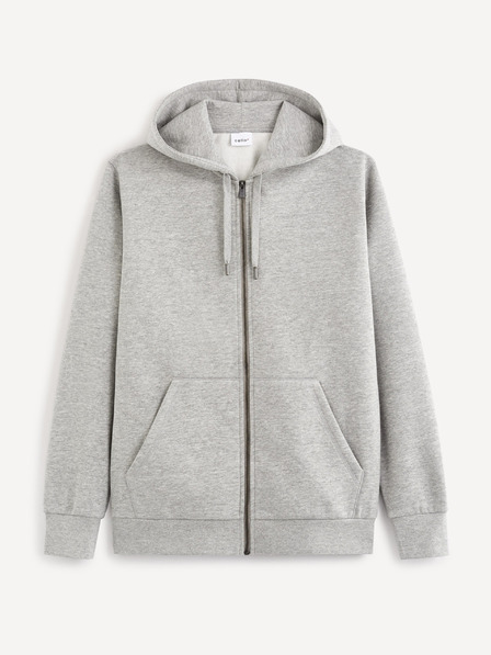 Celio Svetlo siva osnovna jopa s kapuco Celio Vethree