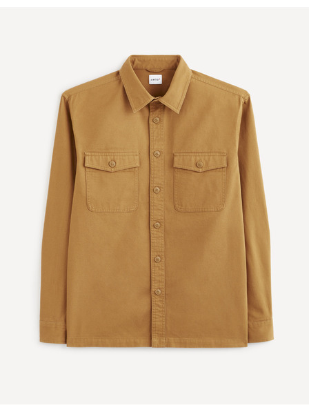 Celio Gorčična moška srajca z žepi Celio