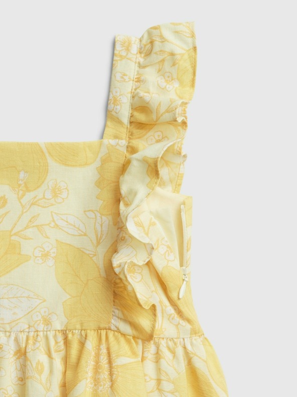 GAP Otroške lanene vzorčaste obleke GAP