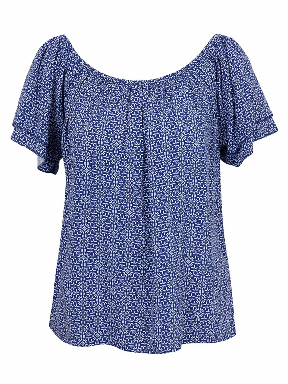 Orsay Modra ženska vzorčasta bluza ORSAY