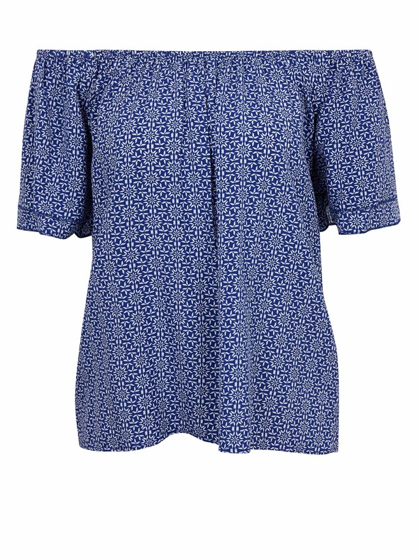 Orsay Modra ženska vzorčasta bluza ORSAY