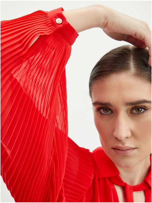 Orsay Rdeča ženska plisirana midi obleka ORSAY