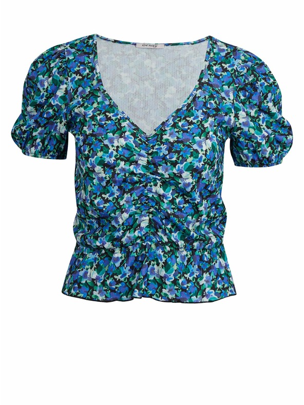 Orsay Modra ženska cvetlična majica ORSAY