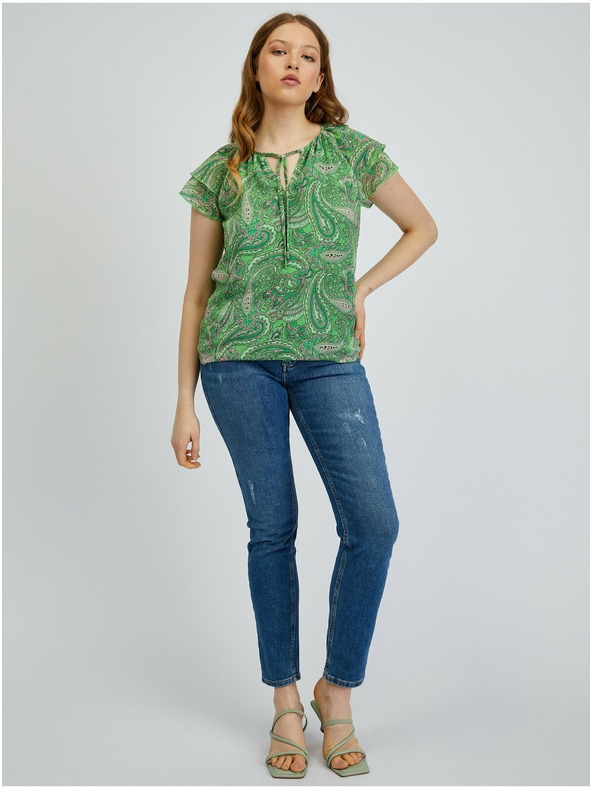 Orsay Zelena ženska vzorčasta bluza ORSAY