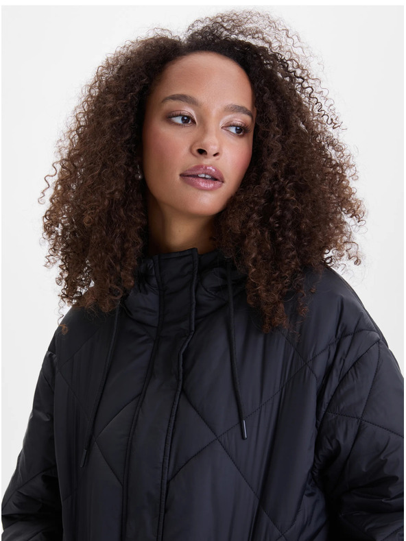 Orsay Črni ženski prešiti plašč ORSAY