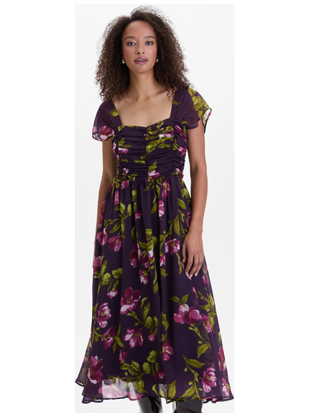 Orsay Vijolične ženske midi obleke s cvetličnim vzorcem ORSAY