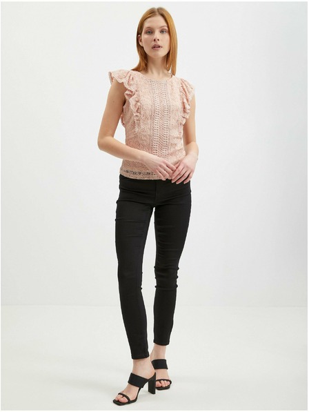 Orsay Svetlo rožnata ženska čipkasta bluza ORSAY
