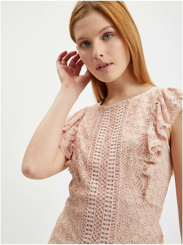 Orsay Svetlo rožnata ženska čipkasta bluza ORSAY