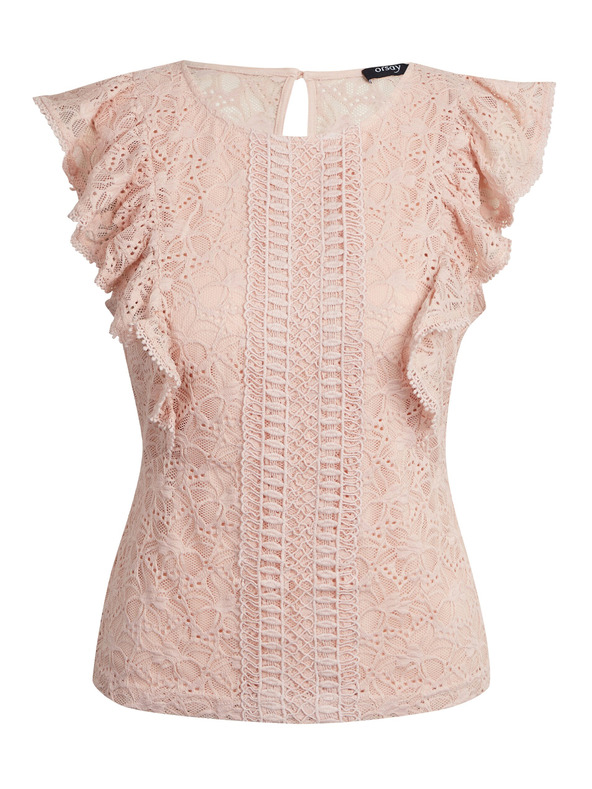 Orsay Svetlo rožnata ženska čipkasta bluza ORSAY
