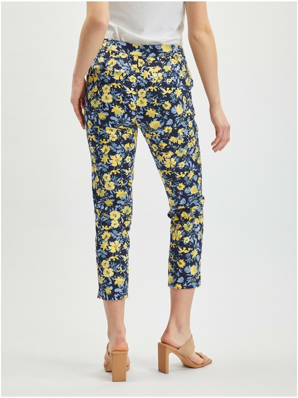 Orsay Rumeno-modre ženske skrajšane cvetlične hlače ORSAY