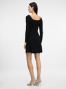 Orsay Črna ženska obleka do kolen ORSAY