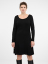 Orsay Črna ženska obleka do kolen ORSAY