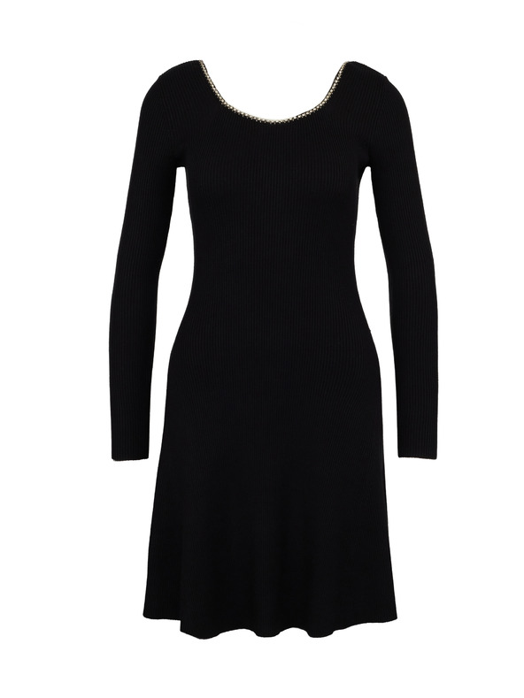 Orsay Črna ženska obleka do kolen ORSAY