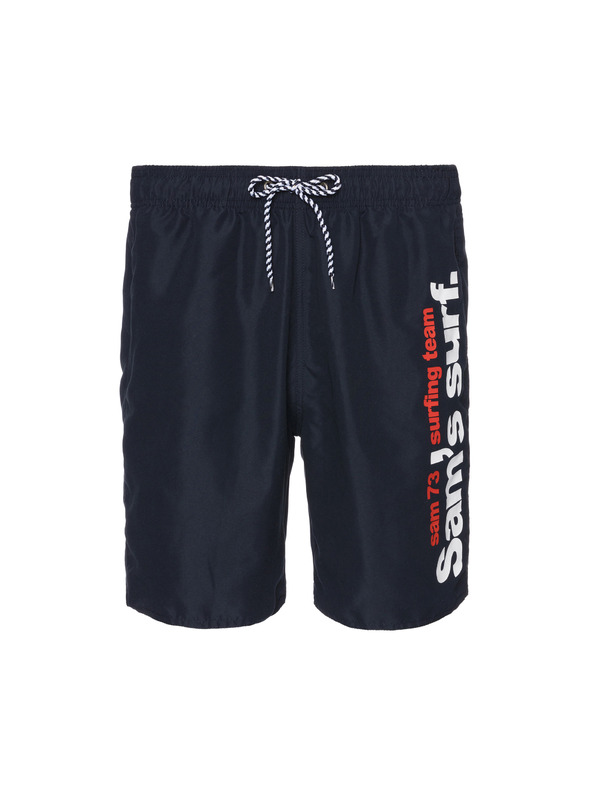 Sam 73 Temno modre moške kopalne hlače s potiskom SAM 73