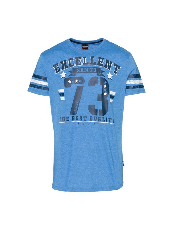 Sam 73 Modra moška majica s potiskom SAM 73