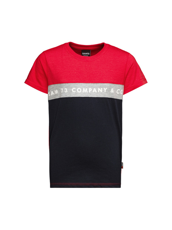 Sam 73 Modra in rdeča fantovska majica s kratkimi rokavi SAM 73