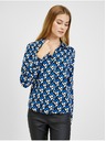 Orsay Črno-modra ženska vzorčasta bluza ORSAY